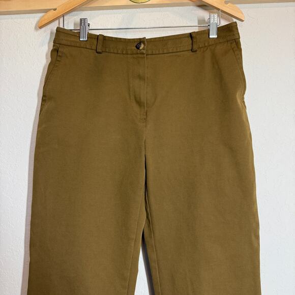 Women's Brooks Brothers Caramel Wide Leg Straight Flat Front Pants Size 8 - Picture 3 of 8